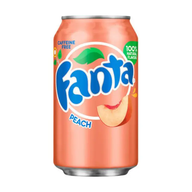 Fanta Peach 12x35,5cl Fat Cans, Étranger | Drink Saint Martin à Seraing