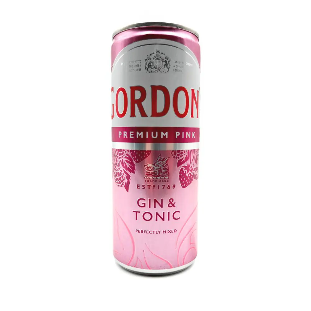Gordon Gin Pink 6,4° 12x25cl Sleek Cans | Drink Saint Martin à Seraing